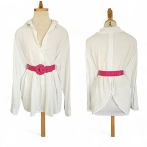 Yves Saint Laurent Rive Gauche Woven Cinch Waist Belt in Pink Size 28